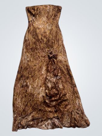 Robe maxi sans bretelles à imprimé floral marron Timm
