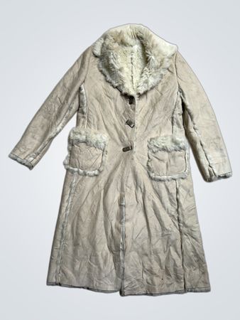 Cream Faux Fur Lined Long Coat