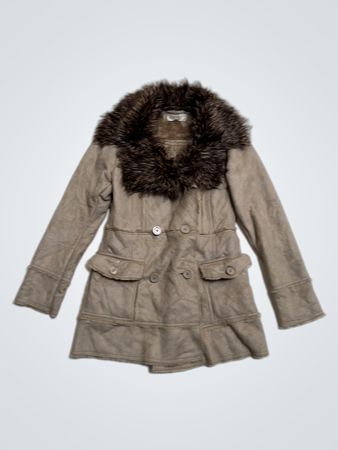 Bershka Faux Fur Collar Coat