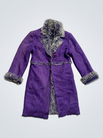 F+F for girls Purple Faux Fur Lined Coat