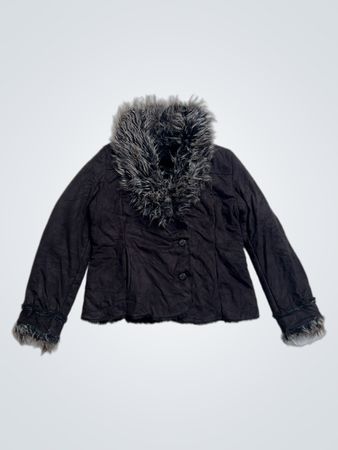 Black Faux Fur Trimmed Jacket