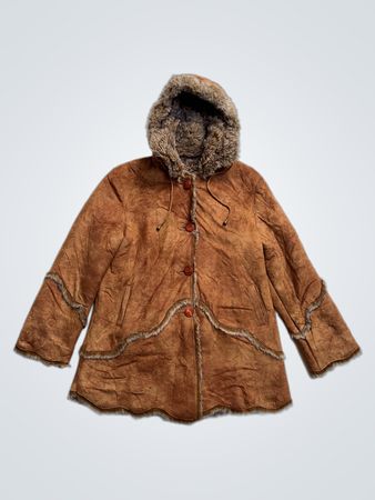 LAILAN Class Fashion Braune Kunstpelz gefütterte Kapuzenjacke XXXXL