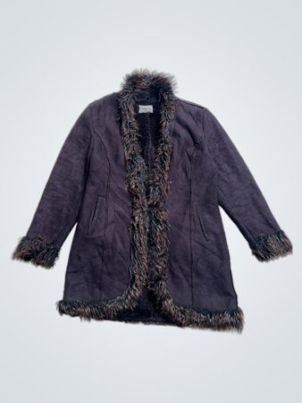 Coming Up Faux Fur Trimmed Coat