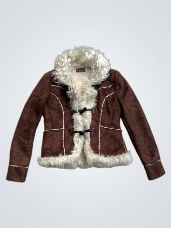 Lemonora Basic Faux Suede Sherpa Lined Jacket