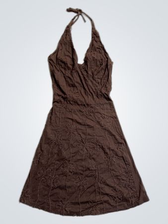 Braunes Halterkleid