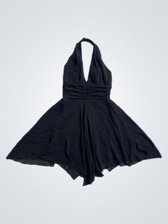 A.B.S. Abendkleid von Allen Schwartz Schwarzes Halfterkleid