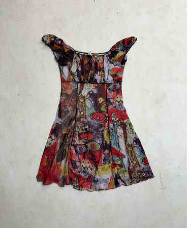 Gaultier Printed Mesh Dress