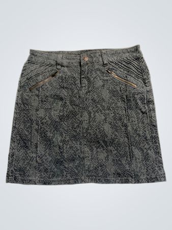 Camaleu Snake Print Denim Mini Rock