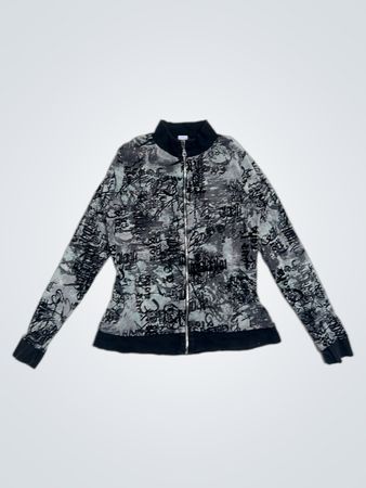 Cainaku Graffiti Print Zip-Up Jacket