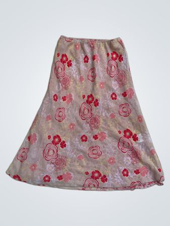 Rosa Floral Print Midi-Rock