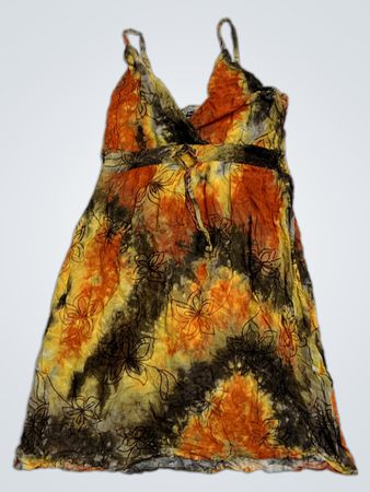 Tie Dye Floral Print Mini Dress