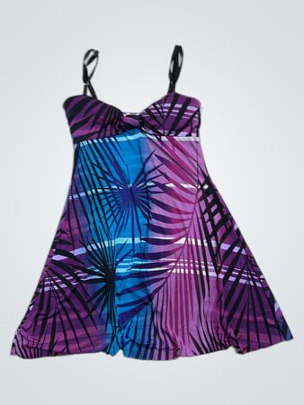 Xstore Damen Tropenprint Spaghettiträgertop Mini-Kleid