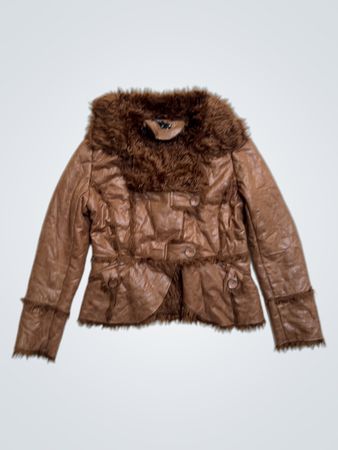 Miss Passion Faux Fur Lined Brown Jacket
