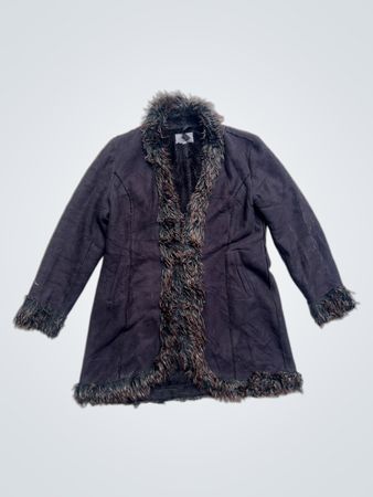 Coming Up Faux Fur Trimmed Coat