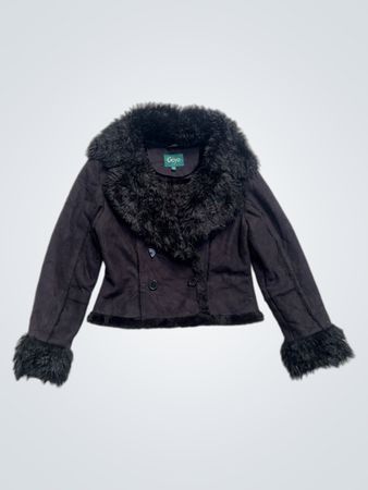 Goyo Black Faux Fur Trimmed Jacket