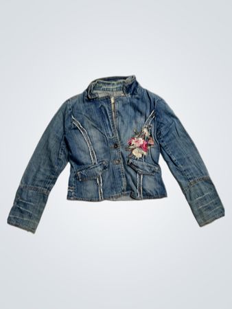 CHERRY JEANS Embroidered Denim Jacket