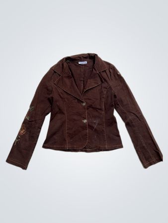 Touch Woman Brauner Bestickter Blazer