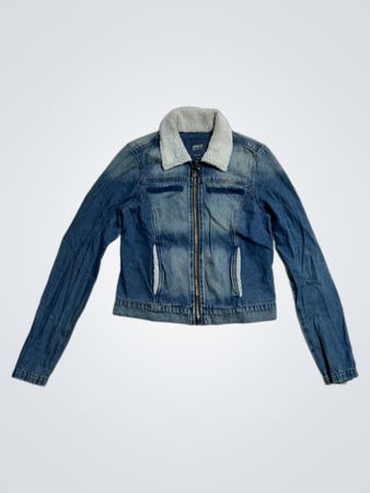 ONLY Blaue Denim Sherpa gefütterte Jacke