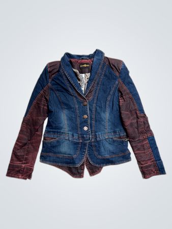 JUNONA Denim Jacket with Red Accents