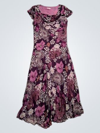 Purple Floral Print Dress