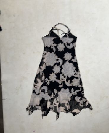 Xanaka Black Floral Print Halter Dress