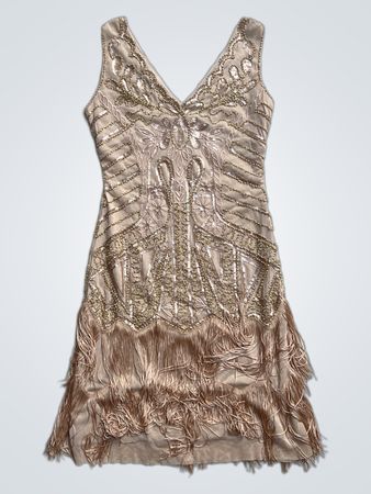 Pailletten Flapper Kleid mit Fransen