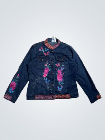 Veste en denim brodée DG2 par Diane Gilman