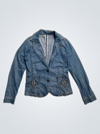 Blazer en denim bleu