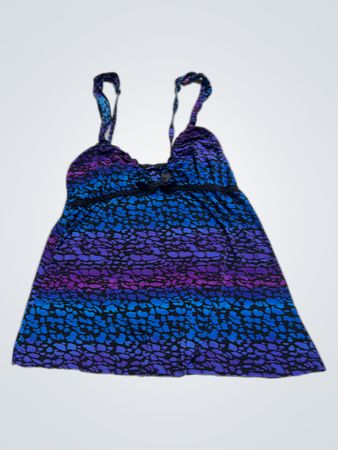 Blaues und violettes abstraktes Print-Camisole
