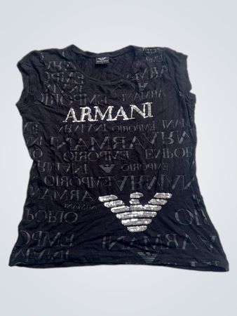 Emporio Armani schwarzes T‑Shirt mit Logo