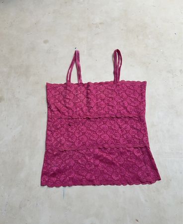 Rosa Spitzen-Stufentop Camisole