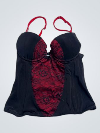 Fpc linger Fashion Private Co. Schwarzes und rotes Korsett