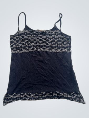 Lana Spitzen-Cami mit schwarzer Spitzenborte