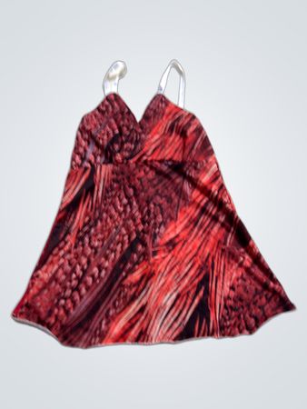 TRICANA Rotes Animal-Print-Spitzentop Größe 46 Hergestellt in Finnland