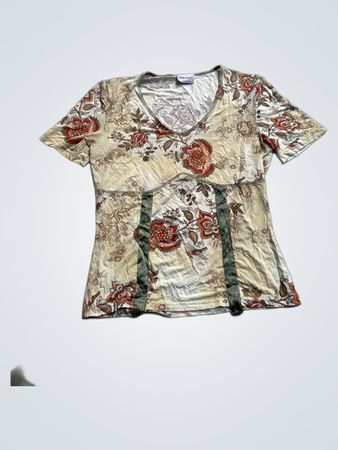 MIMOSKA Floral Print V-Neck Top