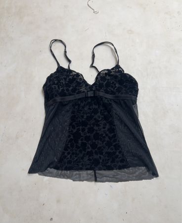 Schwarzes Spitzen-Camisole