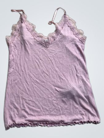 AMISU Pink Spitzenbesatz Cami-Top