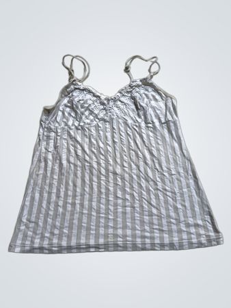 Gestreiftes Camisole mit Spitzenbesatz