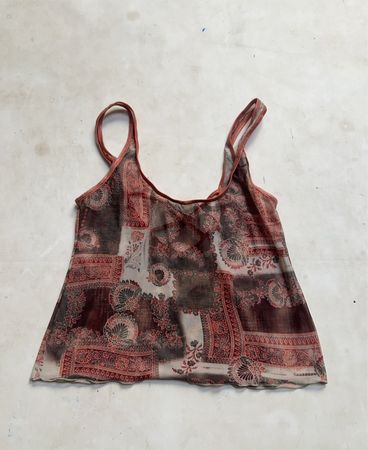Transparentes Patchwork-Print Tanktop