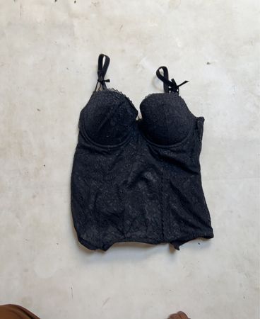 Etam Black Spitzen-Corsagen-Top
