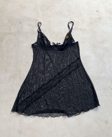 LORMAR Damen Schwarz Spitzen-Babydoll Dessous