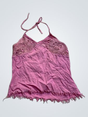 ANTHEA Pink bauchfreies Neckholder-Top