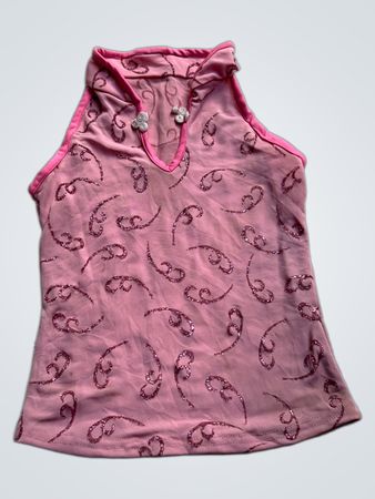 Rosa ärmelloses Top mit Wirbelmuster