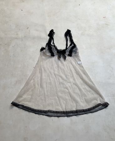 BEAUTY'S LOVE Sheer Babydoll mit schwarzer Spitzenbesatzkante