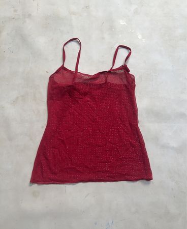 Tezenis Rotes Glitzer-Camisole-Top