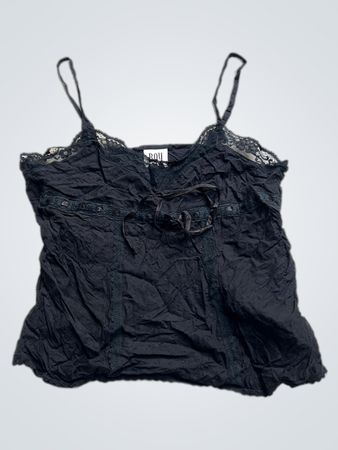 BAY schwarzes Spitzen-Trägertop mit Schleifendetail