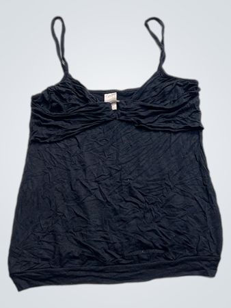 Bershka Schwarzes gerafftes Trägertop mit Spaghetti-Trägern