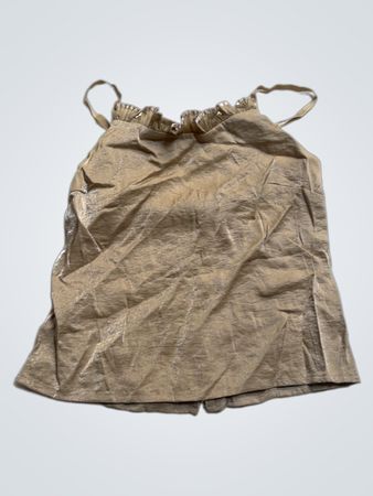 Hellbraunes Camisole mit Rüschen und verstellbaren Trägern
