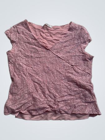 George Pink Floral Print V-Ausschnitt Top