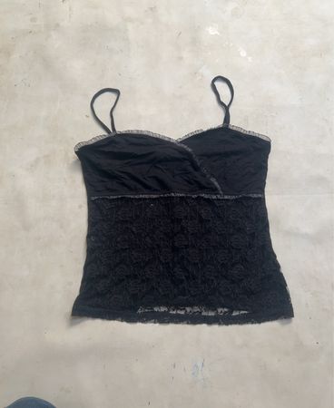 Colours of the World Black Spitzenbesatz Cami